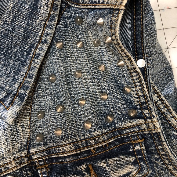 Denim Vest with Spike Detail - Picture 5 of 5